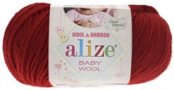 Baby Wool (Alize) 106 тем.красный, пряжа 50г