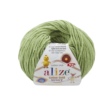 Cotton Gold Hobby New (Alize) 485 аспарагус, пряжа 50г
