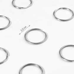 7878806 кольца для брелока, d25 мм 10 шт, цвет серебряный