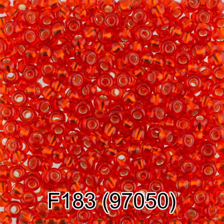 97050 (F183) оранжево-красный круглый бисер Preciosa 5г