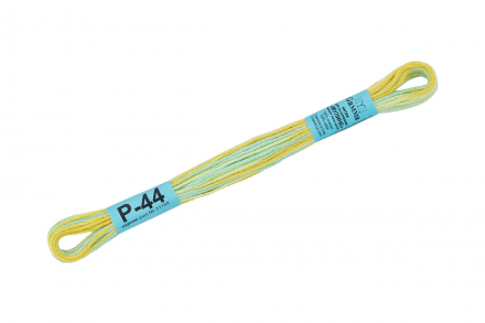 Р-44 желтый-бл.голубой, нитки мулине меланж Gamma 8м