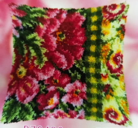 BZ0483 подушка &quot;Цветочный узор 2&quot; набор в ковровой технике