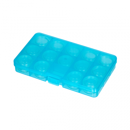 OM-042-110 голубая коробка пластиковая для рукодельниц