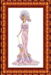 КБЛН 3014 &quot;Дама в розовом&quot; набор для вышивки бисером
