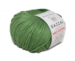 Baby Cotton XL (Gazzal) 3448 салат, пряжа 50г