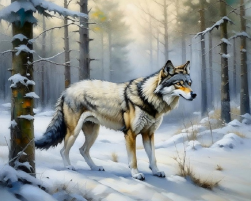 MCA2020 &quot;Волк в зимнем лесу&quot; картина по номерам