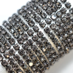 60 Black Diamond в черном цапе, стразовая цепочка 2,4 мм 1 м
