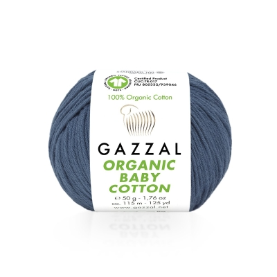 Organic Baby Cotton (Gazzal) 434 джинсовый, пряжа 50г
