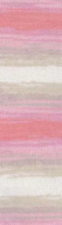 Bella batik (Alize) 2807 розовый-бл.сирень-беж-белый, пряжа 100г