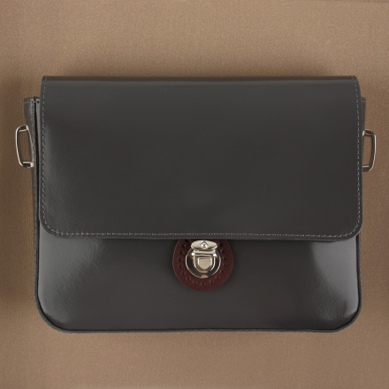 9755433 застёжка для сумки 6х4 см, цвет т.коричневый/серебристый