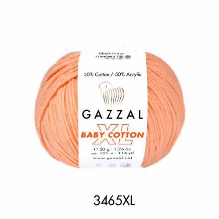 Baby Cotton XL (Gazzal) 3465 бледный коралл, пряжа 50г
