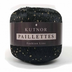 Paillettes (Kutnor) 053 черный с золотом, пряжа 50г