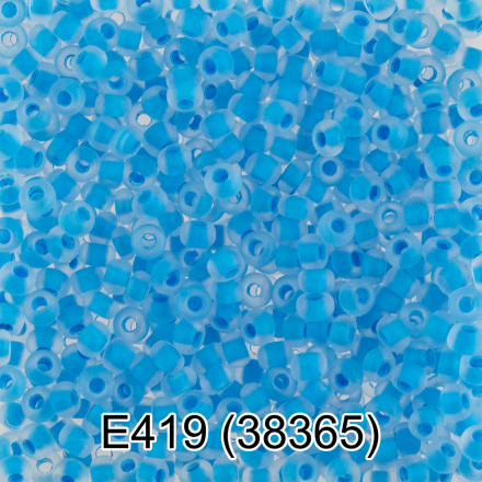 38365 (E419) голубой матовый круглый бисер Preciosa 5г