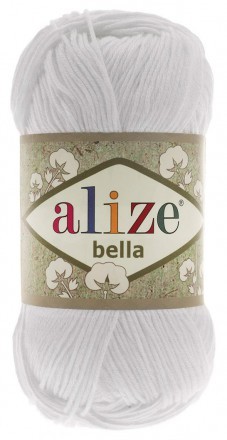 Bella (Alize) 55 белый, пряжа 100г