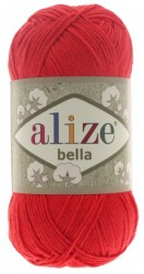 Bella (Alize) 56 красный, пряжа 100г