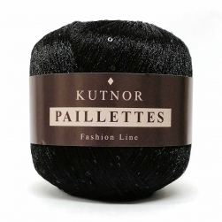 Paillettes (Kutnor) 049 черный, пряжа 50г