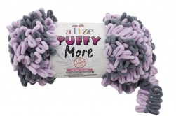 Puffy More (Alize) 6285 лиловый-серый, пряжа 150г