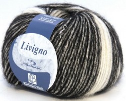 Livigno (Bertagna Filati) 203 черно-молочный, 50г пряжа