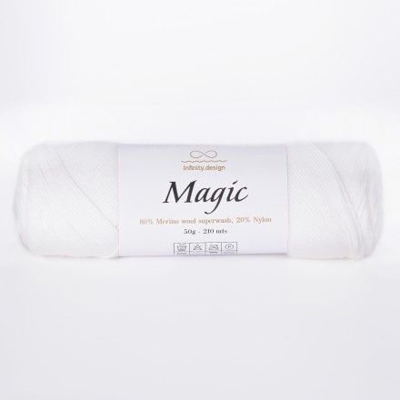 Magic (Infinity) 1002 белый, пряжа 50г