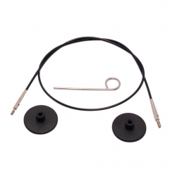 10520 KnitPro черный тросик 20см (40 см) заглушки и кабельный ключик