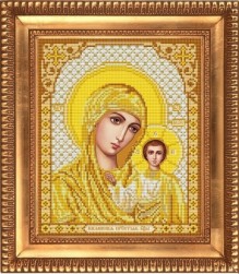 И-4050 &quot;Казанская Божия Матерь в золоте&quot; ткань с рисунком