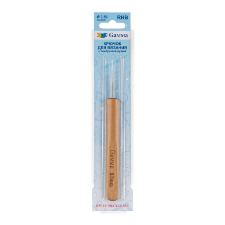 RHB d 0,5 мм крючок алюминиевый с бамбуковой ручкой 13,5 см