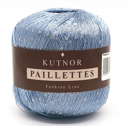 Paillettes (Kutnor) 071 голубой, пряжа 50г