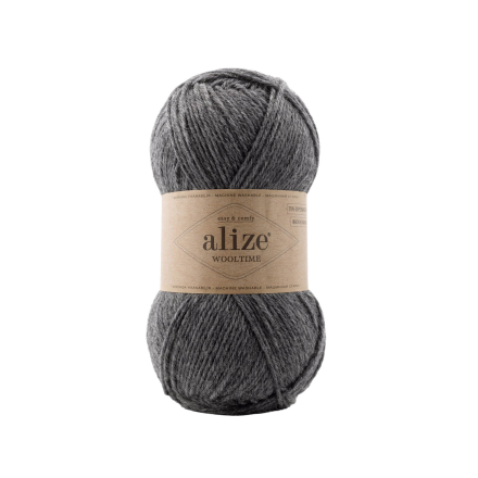 Wooltime (Alize) 182 средне-серый меланж, пряжа 100г