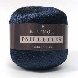 Paillettes (Kutnor) 076 темно-синий, пряжа 50г