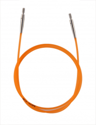 10634 KnitPro оранжевый тросик 56см (80 см) заглушки и кабельный ключик