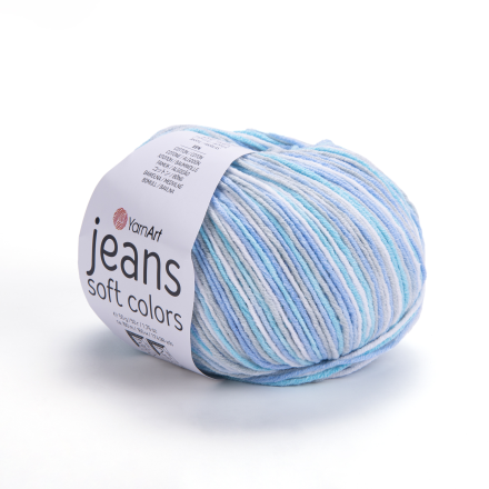 Jeans Soft Colors (Yarnart) 6203 бело-голубой, пряжа 50г