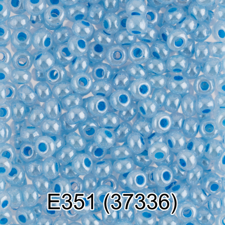 37336 (E351) голубой алебастр, круглый бисер Preciosa 5г
