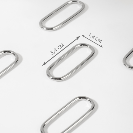 9269128 кольца для сумок овальные, 34х14 мм, толщина 2 мм, 2 шт, цвет никель