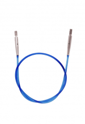 10632 KnitPro синий тросик 28см (50 см) заглушки и кабельный ключик