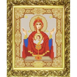 9114 &quot;Богородица Неупиваемая Чаша&quot; ткань с рисунком для вышивки бисером