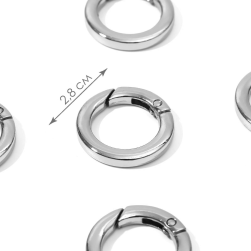 9494234 кольцо-карабин d 20/28 мм, толщина 4 мм, 5 шт, цвет серебряный