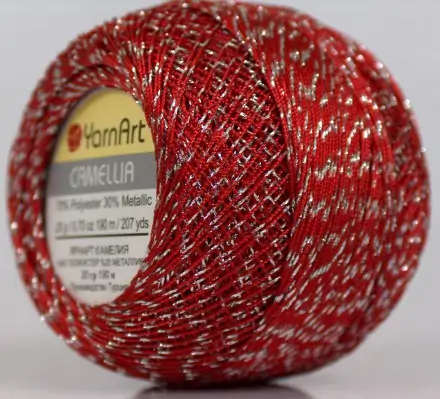 Camellia (Yarnart) 416 красный, пряжа 20г