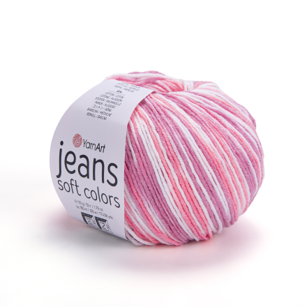 Jeans Soft Colors (Yarnart) 6206 малина-коралл, пряжа 50г