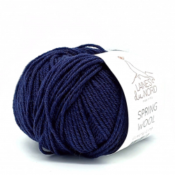 Spring Wool (Laines du Nord) 12 темный синий, пряжа 50г