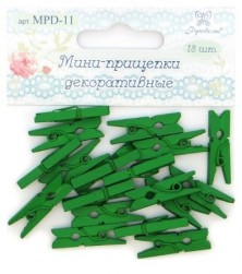 MPD-11 декоративные прищепки, цв.зеленый 18шт