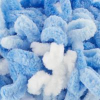 Puffy Fine Color (Alize) 6371 белый-голубой, пряжа 100г