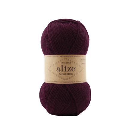 Wooltime (Alize) 578 тёмно бордовый, пряжа 100г