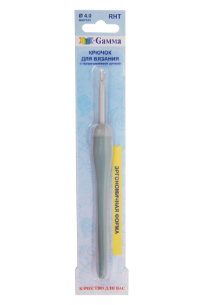RHT №4.0 крючок c прорезиненной ручкой алюминиевый 4.0мм 14,5 см