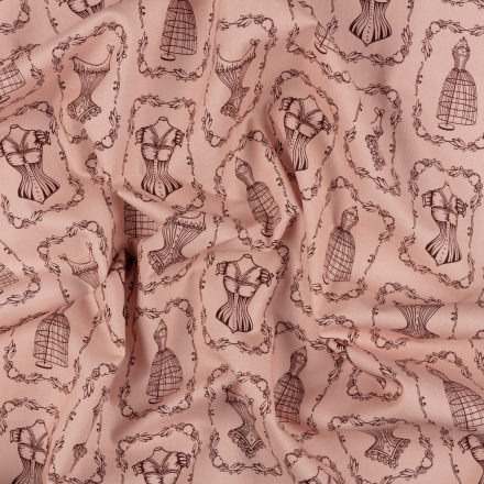 Век моды, ВМ-17 розовый, ткань для пэчворка 50х55 см