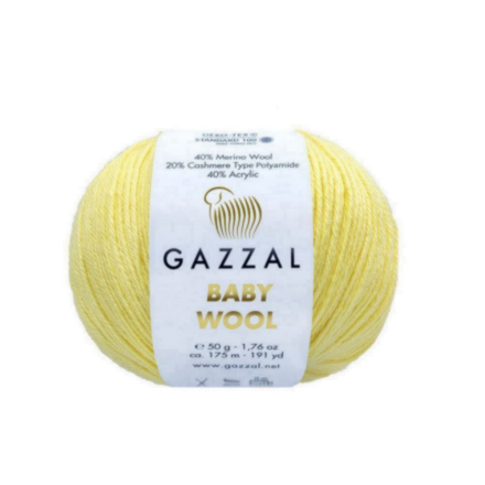 Baby wool (Gazzal) 833 светло жёлтый, пряжа 50