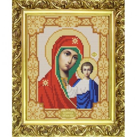 9111 &quot;Богородица Казанская&quot; ткань с рисунком для вышивки бисером