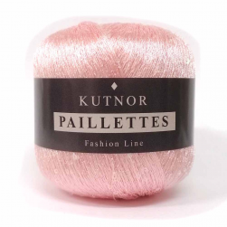 Paillettes (Kutnor) 046 нежный розовый, пряжа 50г