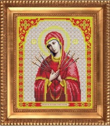 И-4004 &quot;Пресвятая Богородица Семистрельная&quot; ткань с рисунком