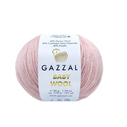 Baby wool (Gazzal) 836 светло розовый, пряжа 50