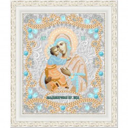 7124 &quot;Богородица Владимирская&quot; ткань с рисунком для вышивки бисером